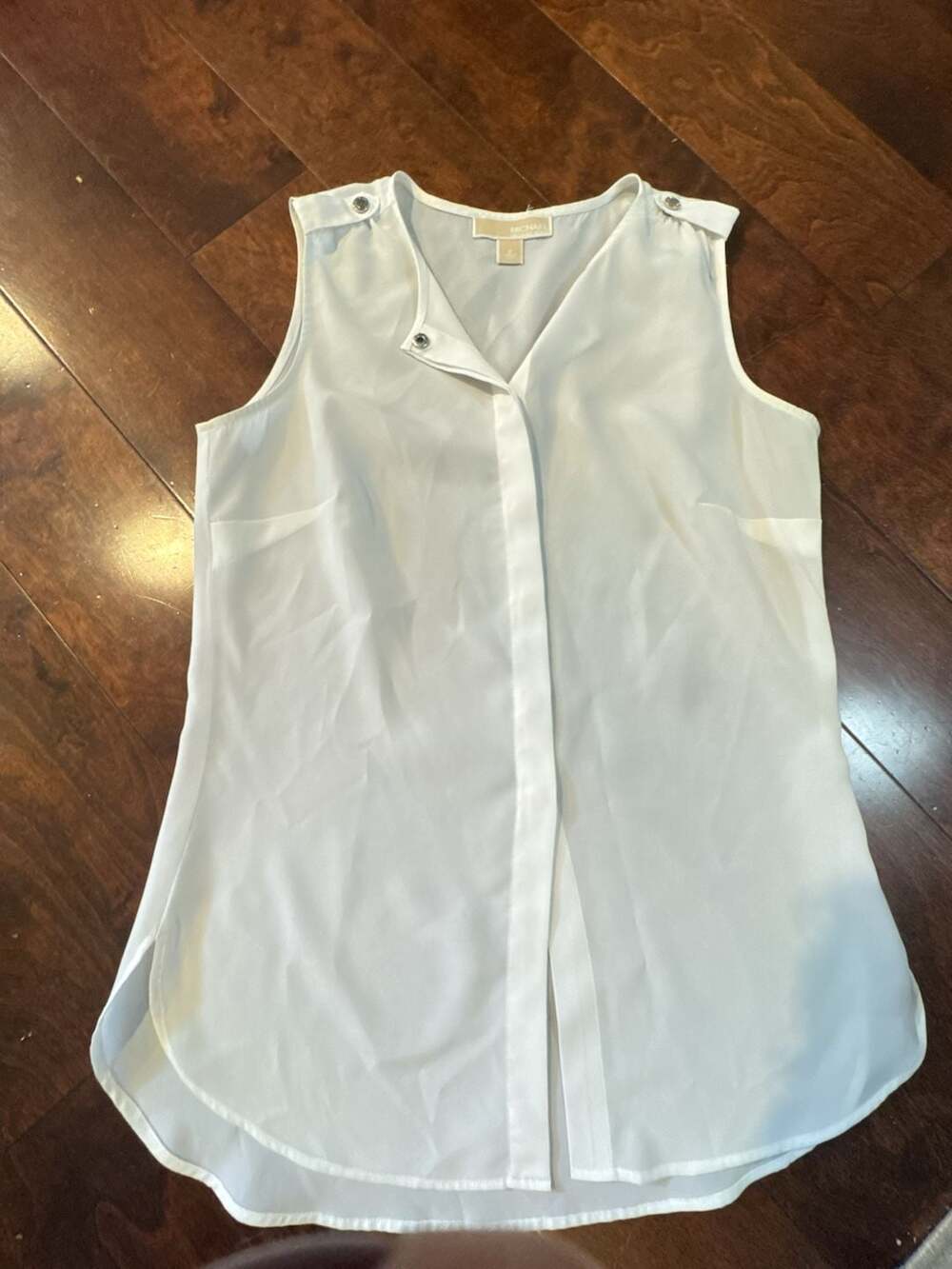 Michael Michael Kors Size 2 White Sleeveless Blouse Top